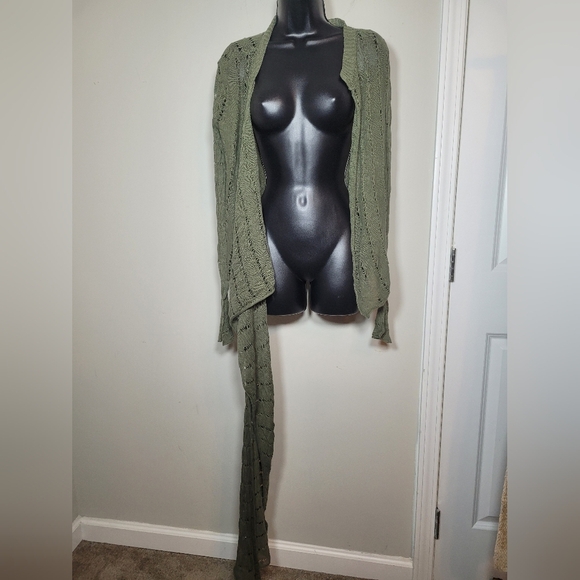 Jigsaw Linen Cotton Blend Open Knit Wrap sz M/L - Picture 5 of 7